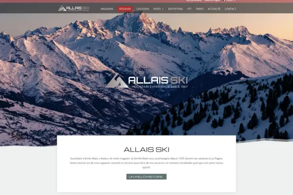 Vos vacances à La-Plagne avec Allais-Ski! Un Site internet réalisé par l’Agence Vistacom