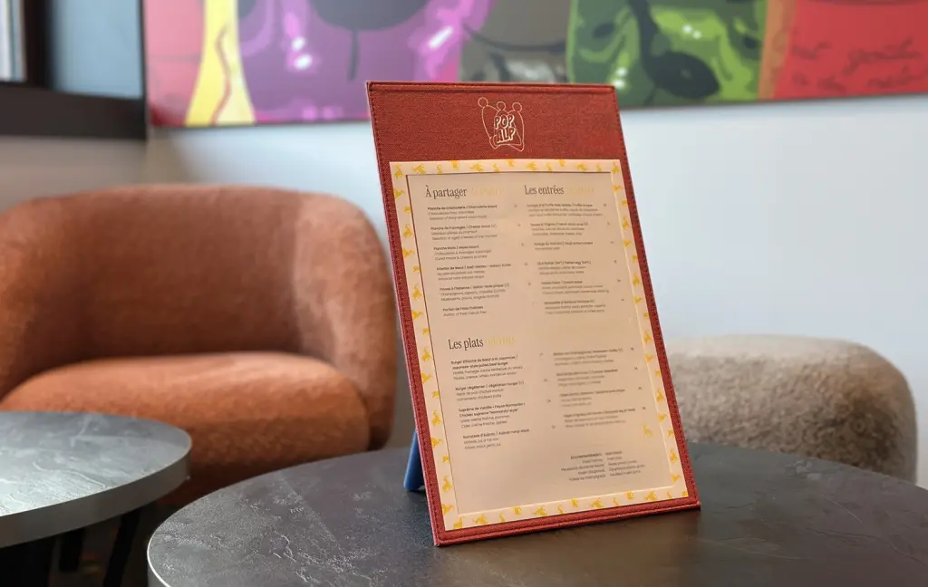 Une carte bien vue / Hotel & restaurant PopAlp La Plagne / solution Vistacom