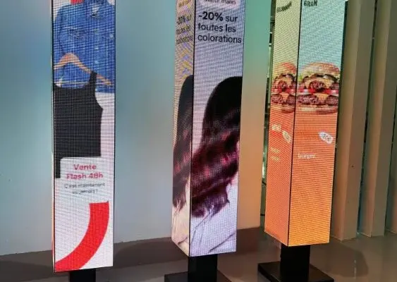 Colonne Publicitaire 360° Totem LED lumineux​ pour tous commerces