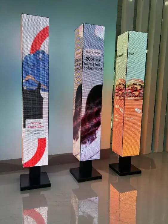 Colonne Publicitaire 360° Totem LED lumineux​ pour tous commerces