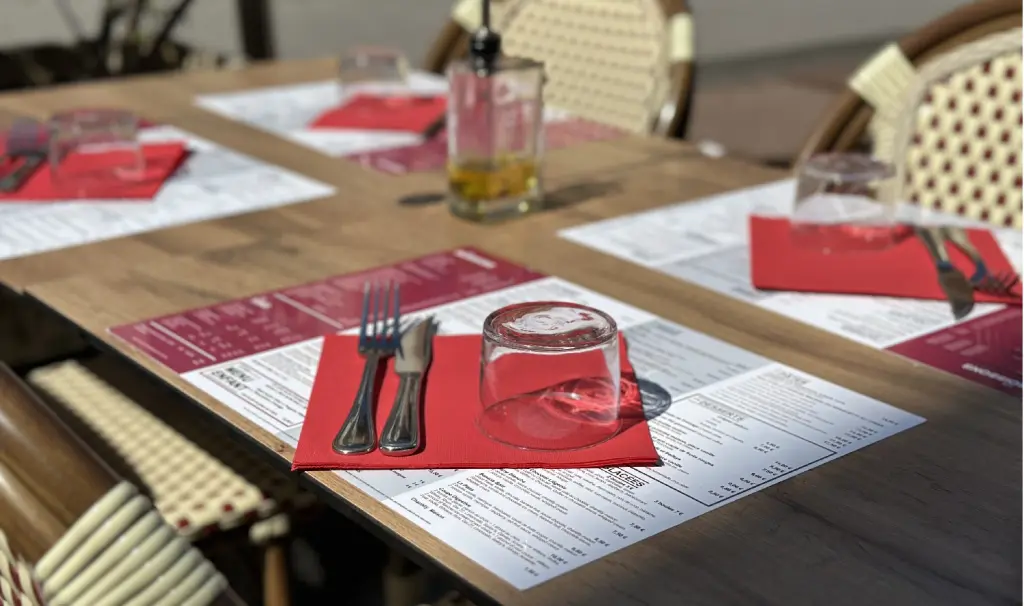 Un moment convivial à Evian – Restaurant « LA PIZZA » – set de table-Menu by
