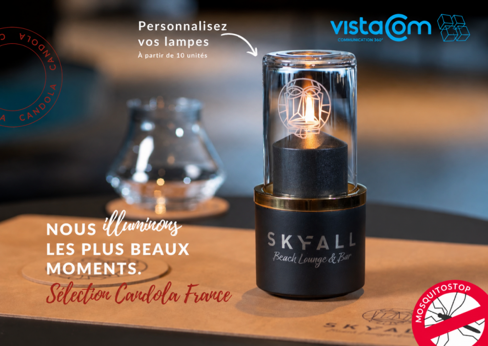 Une décoration de table éclairante – Bougie personnalisée avec Vistacom CHR