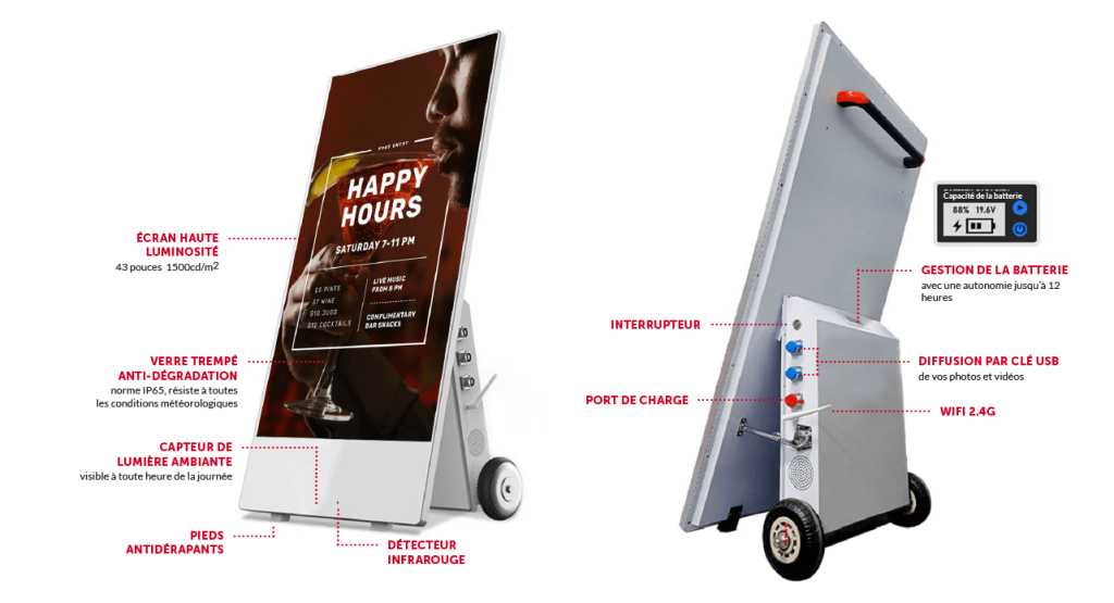 Restaurateurs, Commerçants, votre stop-trottoir extérieur digital en toute simplicité!