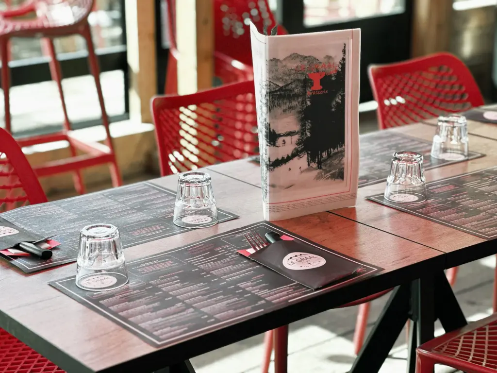 Set de table menu du Graal Café à Montgenèvre